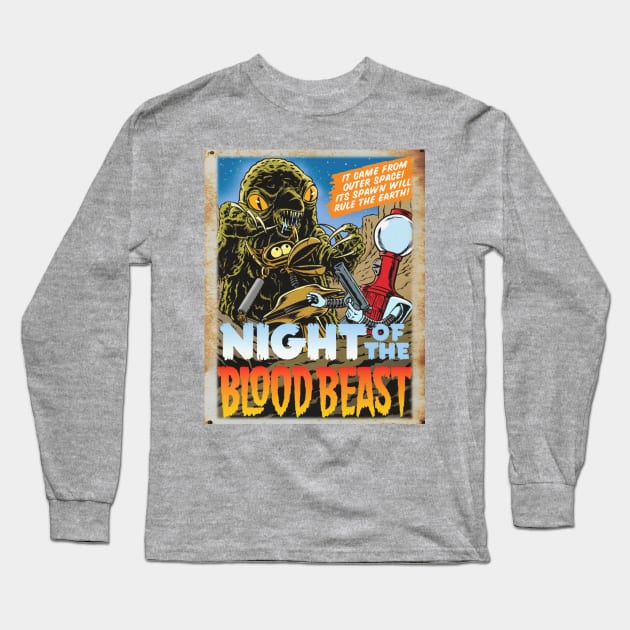 Mystery Science Rusty Barn Sign 3000 - Night of the Blood Beast Long Sleeve T-Shirt by Starbase79